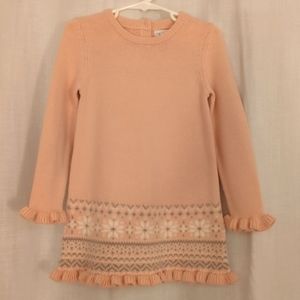 Adrienne Vittadini Pink Ruffle Hem Sweater Dress